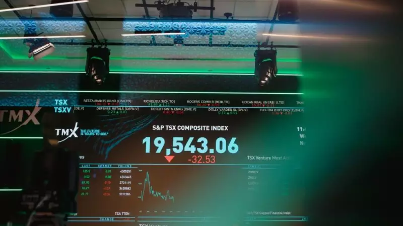 TSX Dips on Financial Sector Losses, U.S. Markets Follow Lower