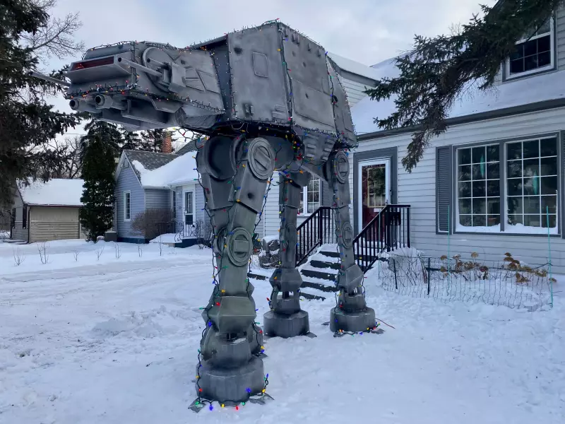University of Winnipeg Students Build Giant Star Wars AT-AT Sculpture for Yard Display