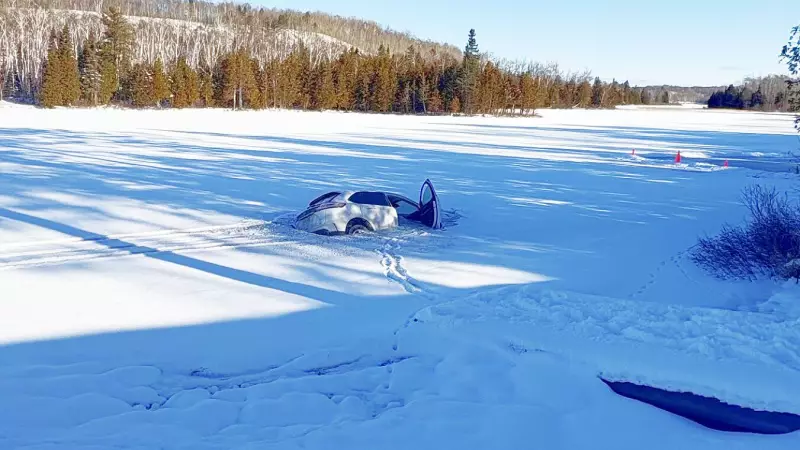 Vehicle Plunges Through Ice on Onawatin Lake in Greater Sudbury