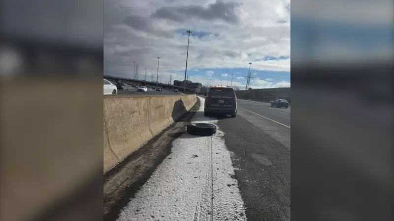 Wheels Detach from Tractor-Trailer on QEW in Hamilton, No Injuries Reported