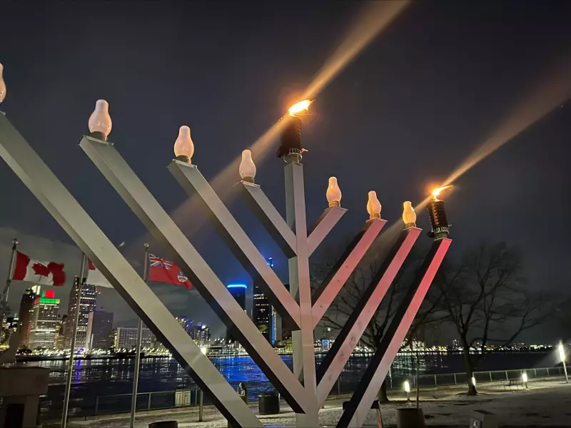 Windsor Jewish Community Lights Menorah in Response to Australia Mass Shooting