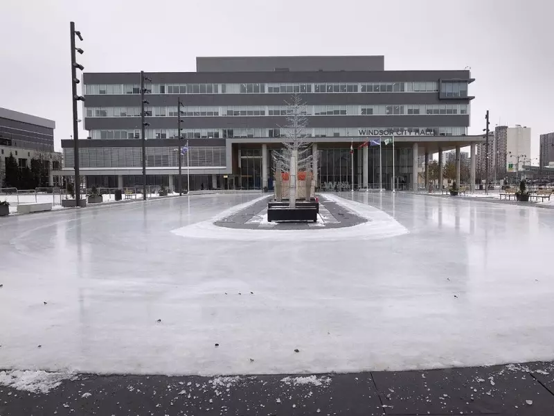 Windsor's New Downtown Ice Rink Nears Opening: Ice Making Underway