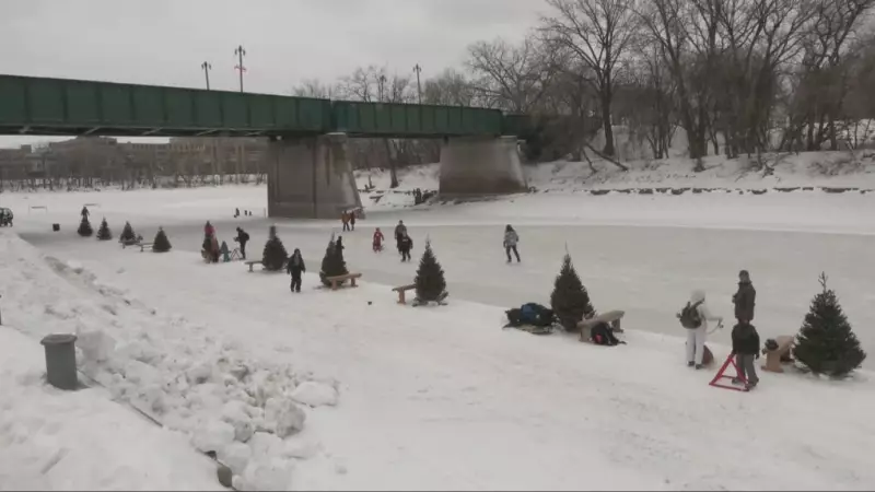 Winnipeg's Iconic Forks River Trail Opens for New Year's Day Skating