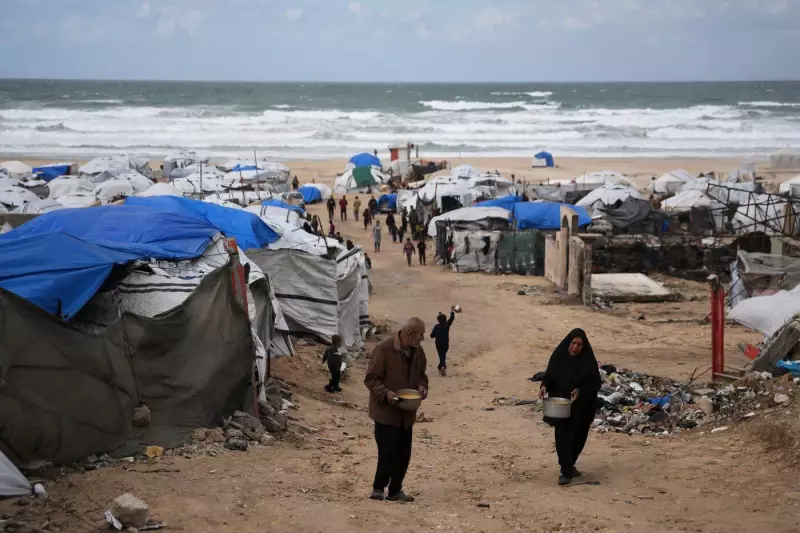 Winter Rains Flood Gaza Camps as Netanyahu Heads to U.S. Meeting