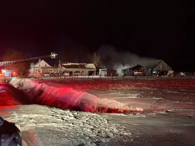 Firefighters Battle Blaze at Saint-Lin–Laurentides Barn