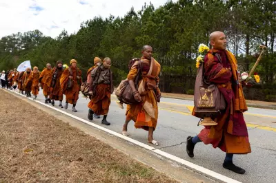 Monks' Peace Walk Gains Momentum Despite Injuries, Thousands Follow Online