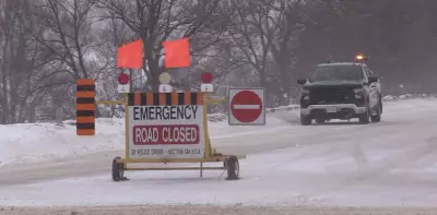 Snow Squalls Force Road Closures in Midwestern Ontario on New Year's Eve