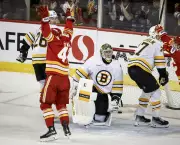 Flames' Power Play Awakens in OT to Defeat Bruins 3-2