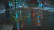 Water Main Break Forces Street Closures Near Montreal's Palais des Congrès