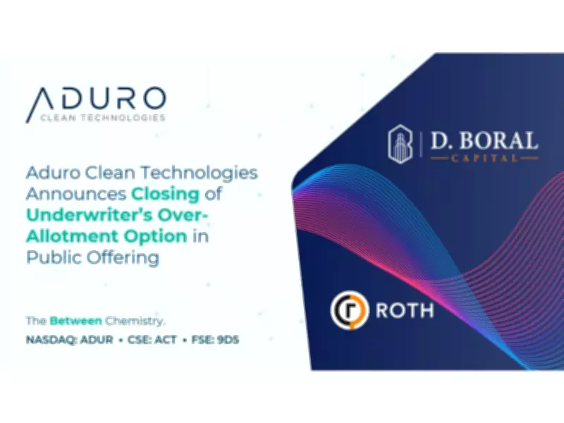 Aduro Clean Technologies Completes Over-Allotment Option in Public Offering