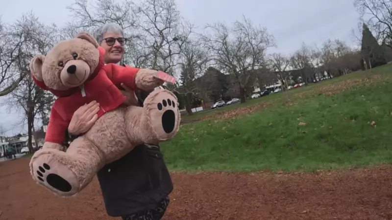 B.C. Senior Inspires Community by Walking with Giant Teddy Bear