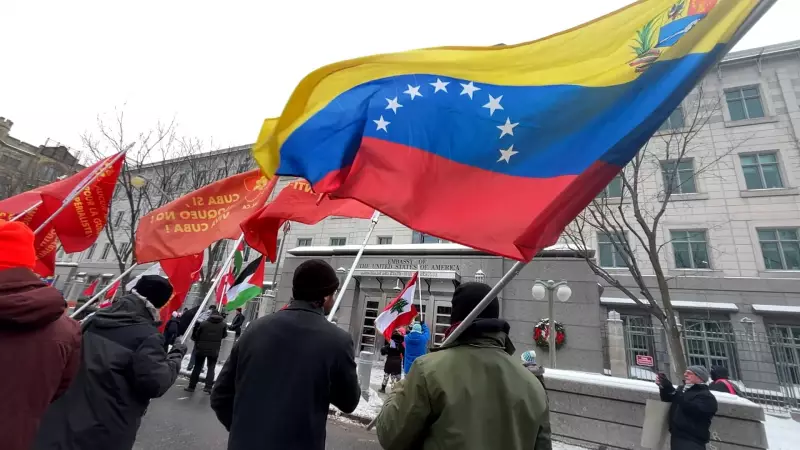 Canadians Protest at U.S. Embassy in Ottawa Over Venezuela Military Operation