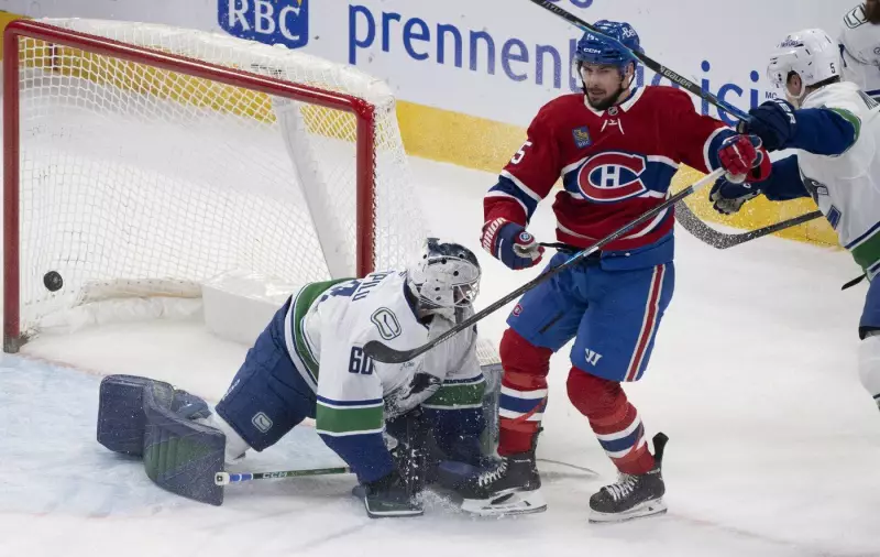 Canadiens' Alexandre Carrier Shines in 6-3 Victory Over Canucks