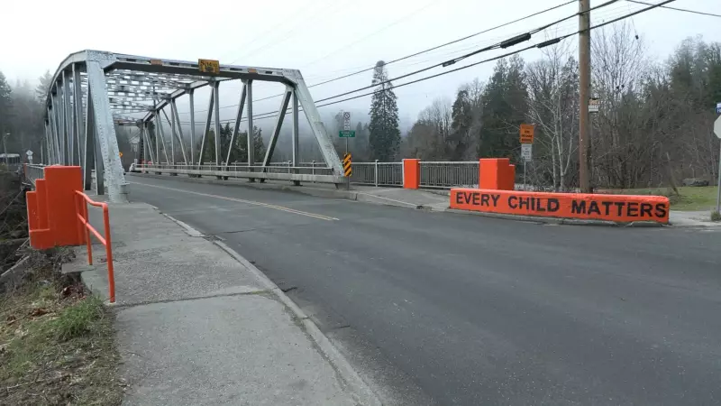 Community Rallies to Cover Racist Vandalism on Port Alberni's 'Every Child Matters' Bridge