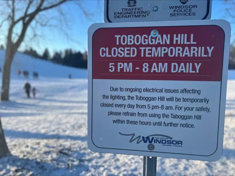 Copper Wiring Stolen from Malden Park Toboggan Hill Lights, Windsor Park Closed