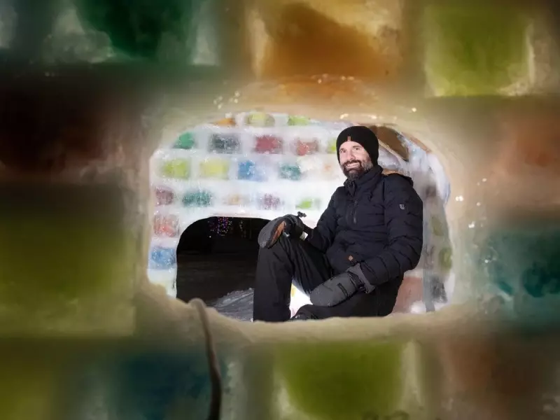 Edmonton Dad Sleeps in Rainbow Ice Cabin for 5 Days to Raise $10K for Kids