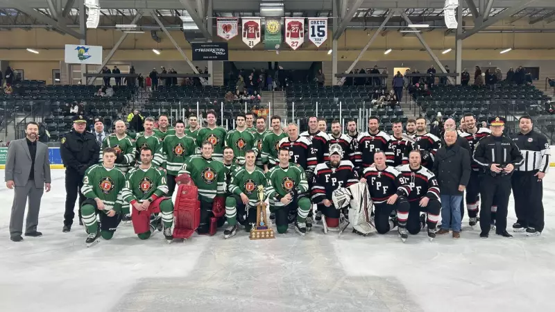 Fredericton Firefighters and Police Face Off in Annual Charity Hockey Game