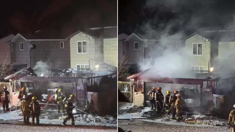 Garage Fire in Blackfalds Damages Multiple Homes, No Injuries Reported
