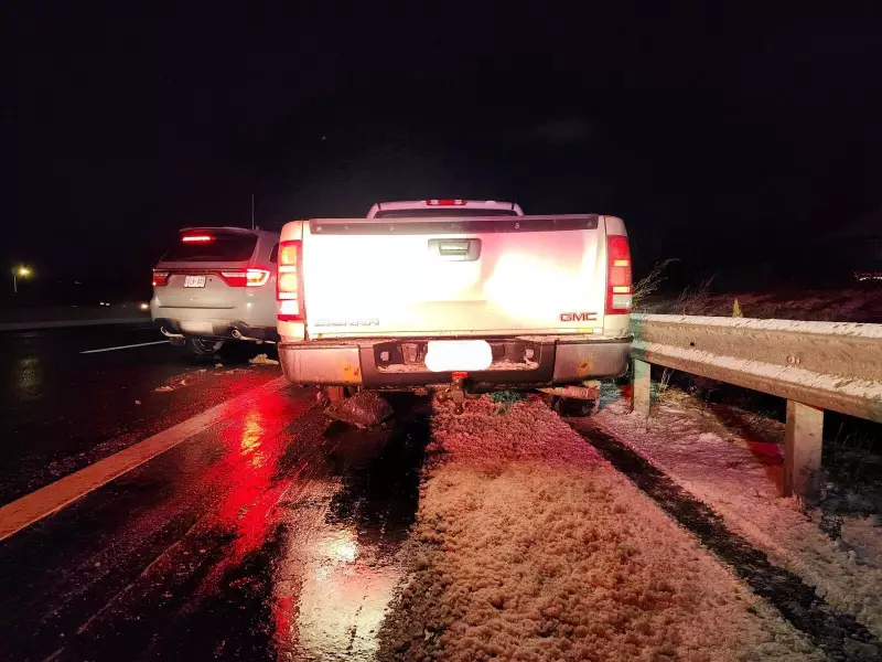 Hamilton man arrested after driving QEW pickup truck with missing wheel on New Year's Eve