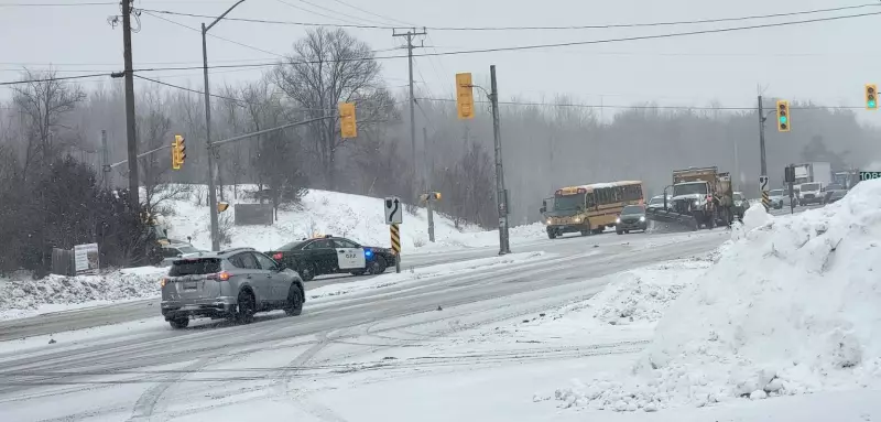 Highway 9 Closed Following Major Collision South of Tottenham, Ontario