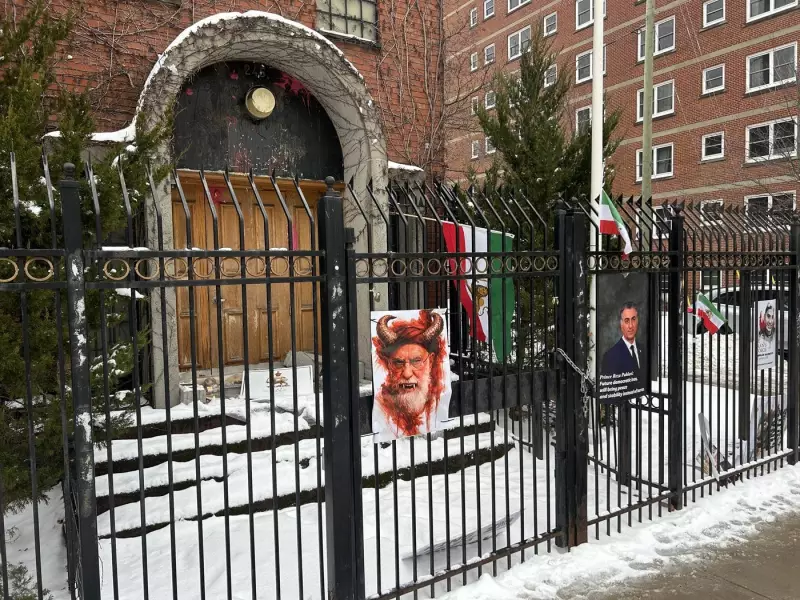 Iran's Shuttered Ottawa Embassy Defaced by Anti-Regime Protesters in 2026