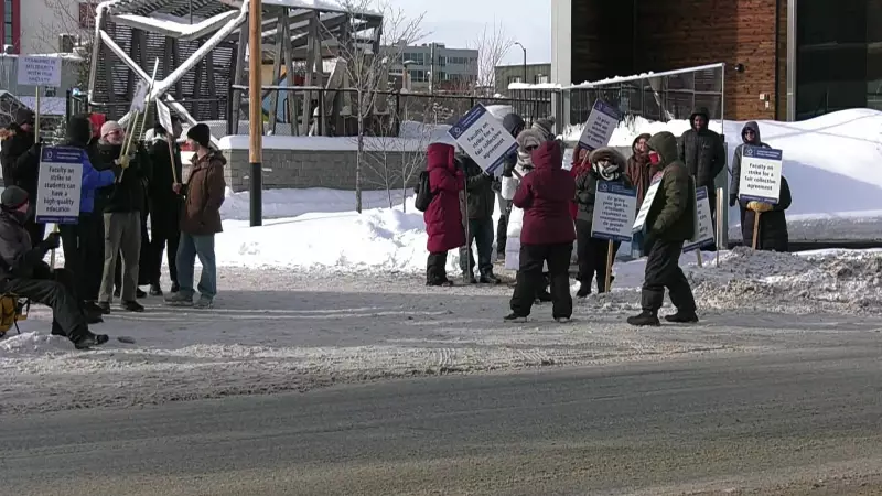 Laurentian University Faculty Strike Persists in Bitter Cold for Pension and Pay Improvements