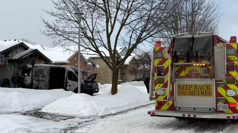 London Fire Department's Swift Action Prevents Major House Fire After Van Ignites
