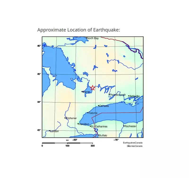 Magnitude 3.7 Earthquake Shakes Southern Ontario, Tremors Felt from Orillia to Toronto