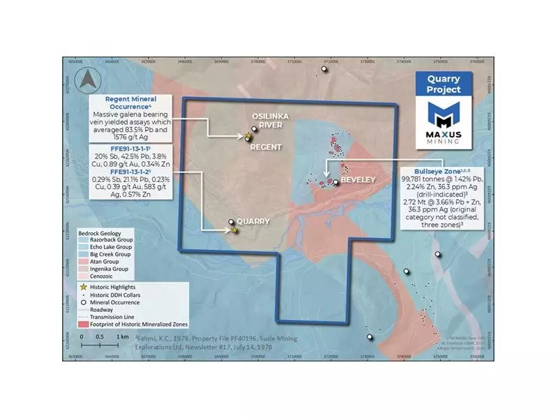 Maxus Mining Uncovers Historic High-Grade Polymetallic Results at BC's Quarry Project