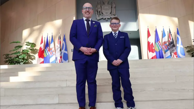 Mayor Andrew Knack Meets His Mini-Me Lookalike at Edmonton City Hall