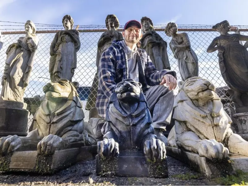 Miniature Lions Gate Bridge Lion Sculptures Roar in Burnaby Showroom