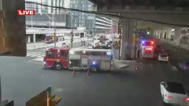 Nine-Vehicle Crash Closes Gardiner Expressway's Jarvis Street Exit in Toronto
