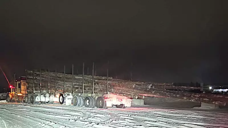 OPP Charges Driver for Transporting 100-Foot Oversized Log Load Near Pembroke