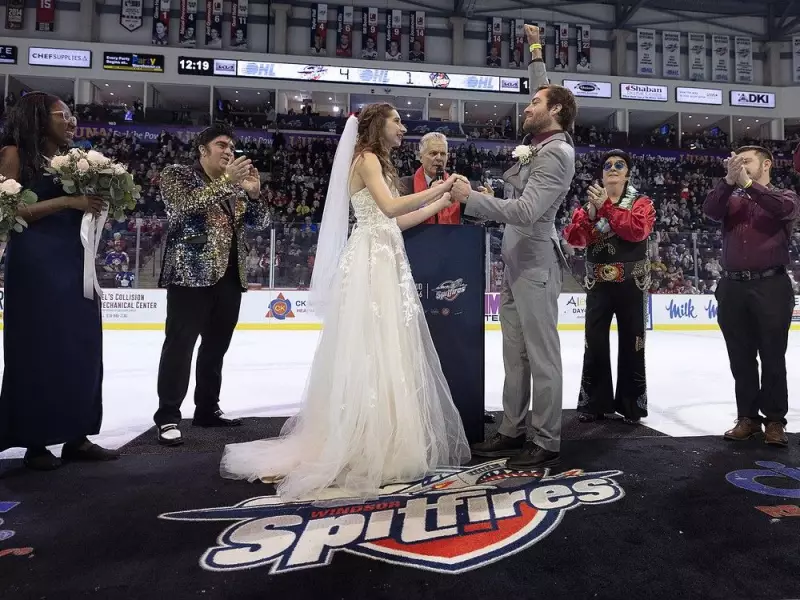 Over 6,000 Witness Historic On-Ice Wedding at Windsor Spitfires Game