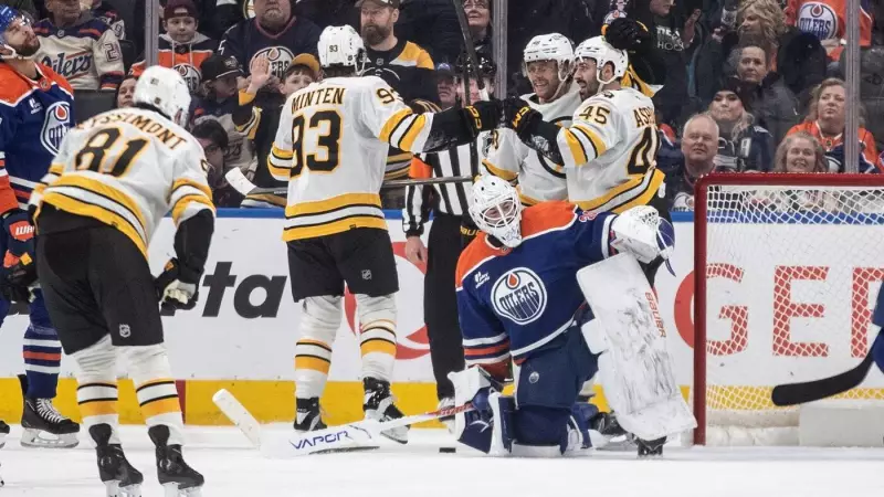 Pastrnak's 3-Point Night Powers Bruins to 6-2 Win Over Oilers in Edmonton
