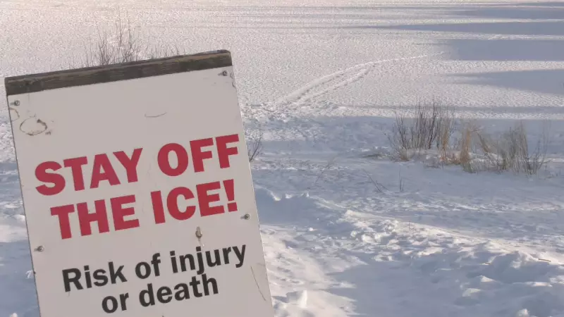 RCMP Warns of Thin Ice Hazards as Unseasonably Warm Temperatures Persist