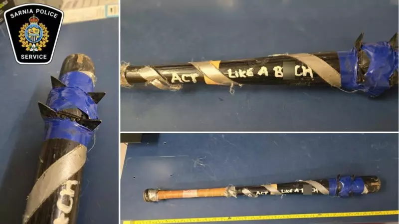 Sarnia Police Seize Modified Baseball Bat with Metal Spikes
