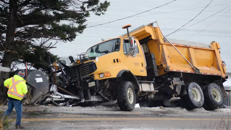 Snowplow Driver Hospitalized After Crash on Seaman Street in Margaretsville, N.S.