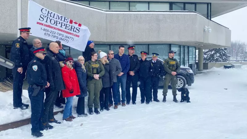 Sudbury Community and Police Launch Crime Stoppers Month at Tom Davies Square