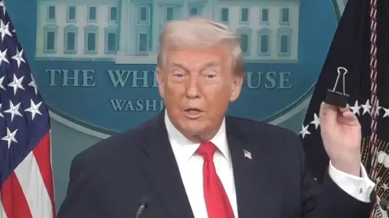 Trump's Binder Clip Close Call Overshadows Greenland Controversy in Press Briefing