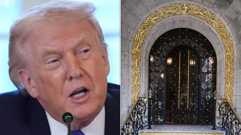 Trump's Mar-a-Lago Door Post Sparks Mockery and Questions