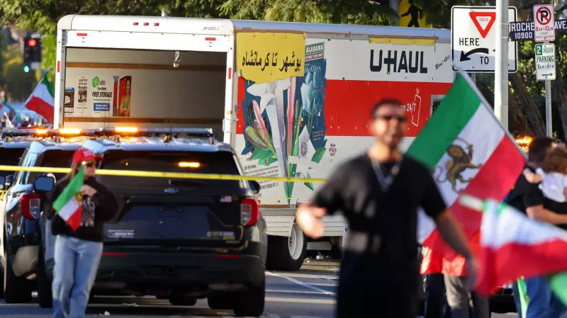 U-Haul Truck Drives Into Anti-Iran Regime Rally in Los Angeles