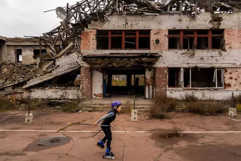 Ukraine's Young Skiers Train in Bombed-Out Olympic Base Amid War