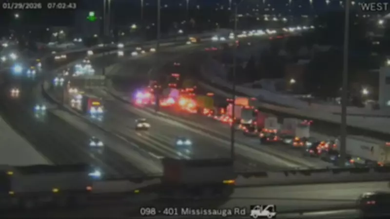 Westbound Express Lanes on Hwy. 401 Closed Near Mississauga Following Collision