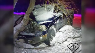 OPP Charges Driver with Impaired Operation After Pickup Truck Crashes into Tree Near North Bay