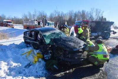Ottawa Crash: Passenger Extricated After Collision with Salt Truck