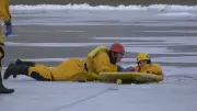 Fredericton Fire Conducts Ice Water Rescue Training at Killarney Lake