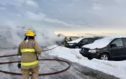 Multiple Vehicles Engulfed in Fire at Highway 11 Car Dealership in Oro-Medonte