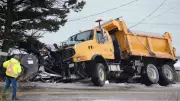 Snowplow Driver Hospitalized After Crash on Seaman Street in Margaretsville, N.S.