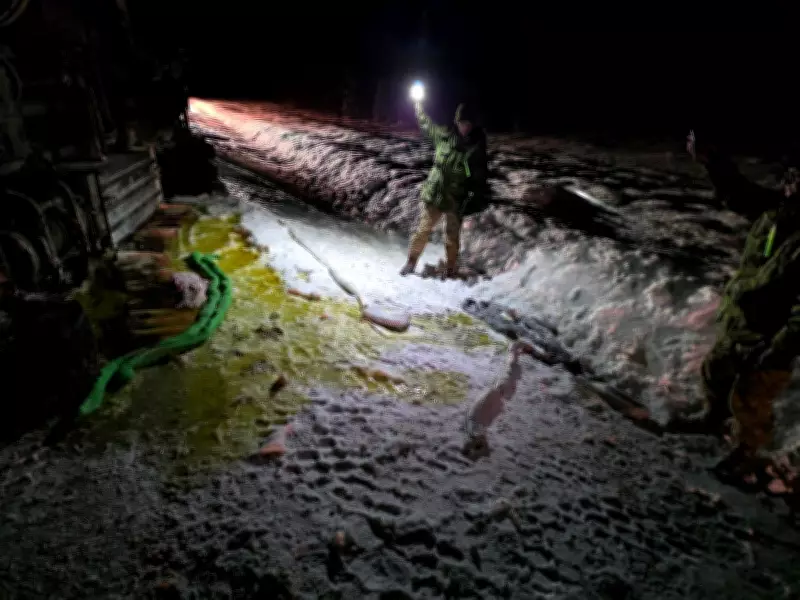 Cleanup Underway After Military Fuel Truck Overturns on N.W.T. Highway